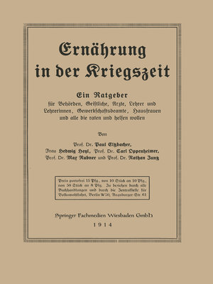 cover image of Ernährung in der Kriegszeit